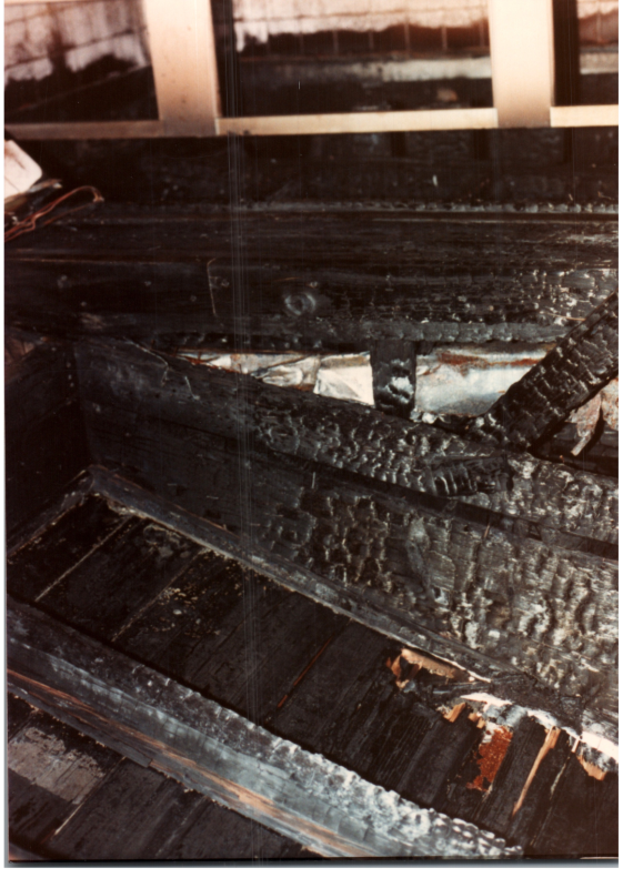 Charred material