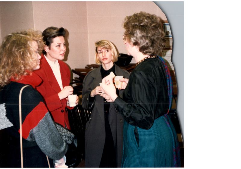 A group of women speak