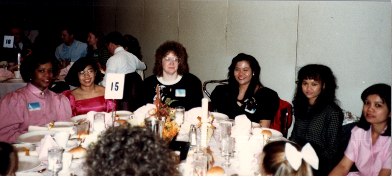 A group of women dine together