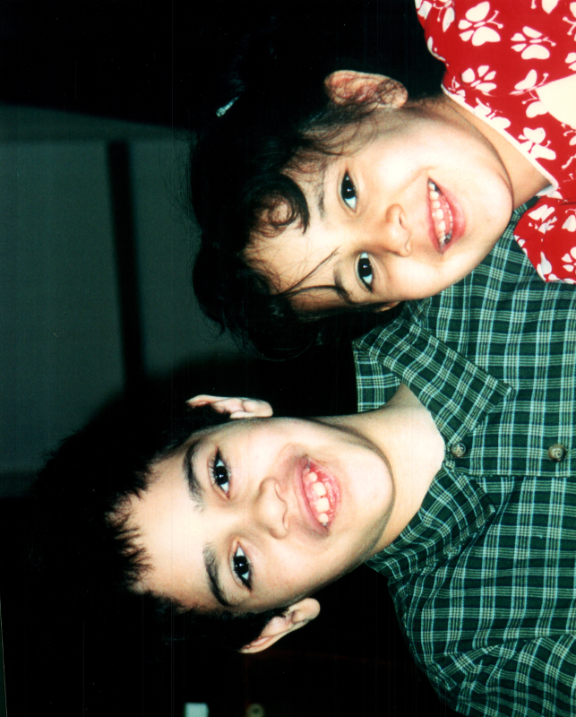 Portrait of a boy and girl smiling