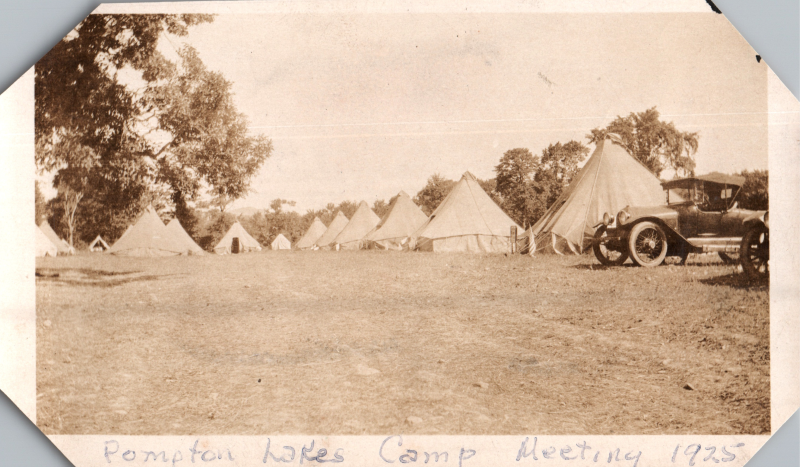 Picture of tents in Pompton Lakes, NJ for the camp meeting