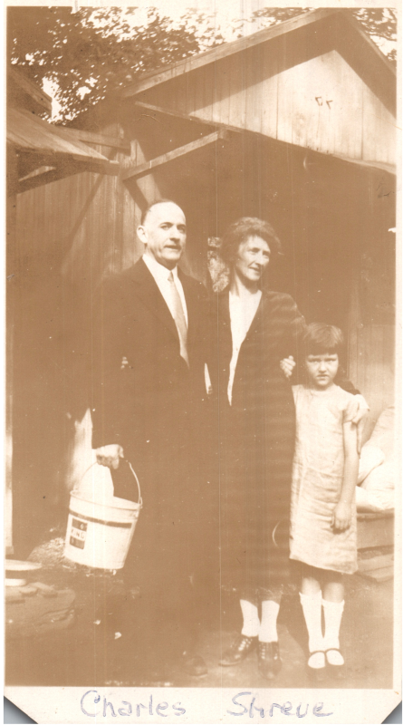 Portrait of Charles Shreve with a woman and a young girl