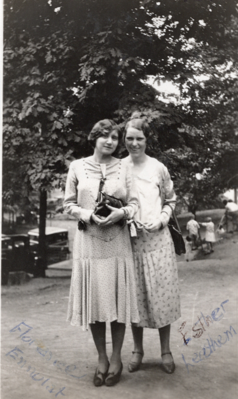 Florence Ennulat with Esther (Leathem) Simokat at the Emmanual Grove Camp Meeting