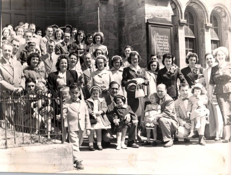 Portrait of congregants outside of the building at 19th and Green Streets