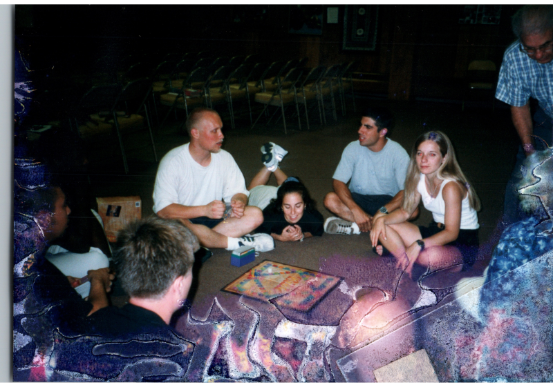 A group plays a board game