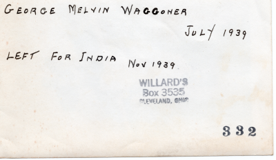 Details when the photograph was taken and when the Waggoners left for India