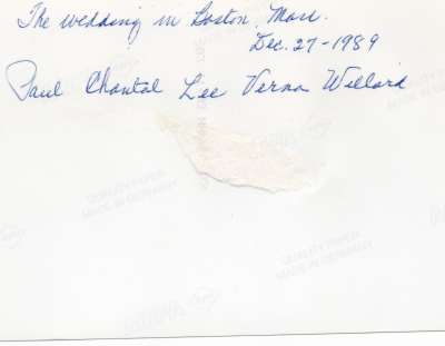 Names and date of the people in the photograph