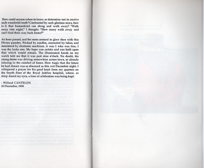 Page twelve: continuation of "In the Night Seasons," page thirteen: blank
