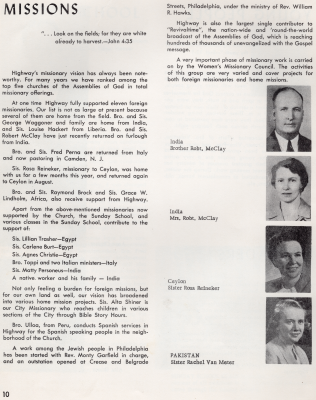 Page twelve: Missions