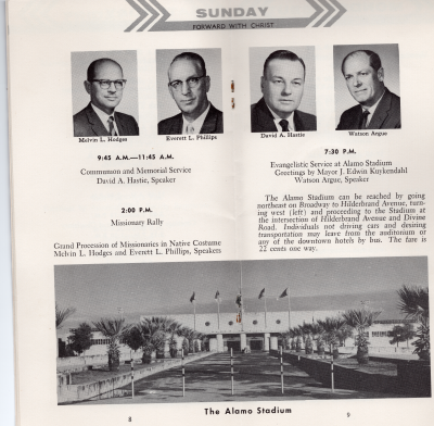 Page nine: Sunday morning and afternoon schedule, Page ten: Sunday evening schedule