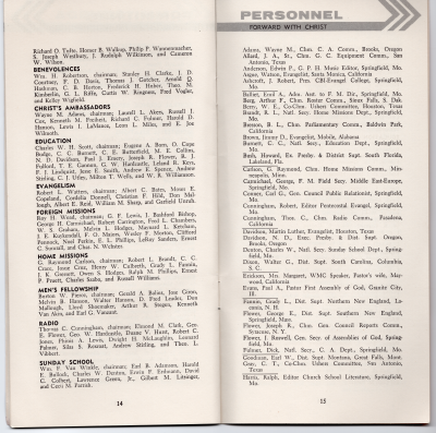Page fifteen: committees continued, Page sixteen: personnel