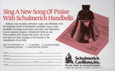 Advertisement for Schulmerich Handbells