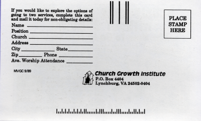 Order information, Church Growth Institute in Lynchburg, VA