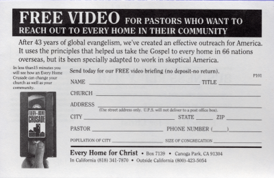 Advertisement for a tape about how to reach every home in one's community