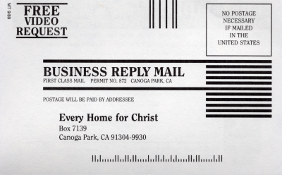 Company's order information, Every Home for Christ in Canoga Park, CA