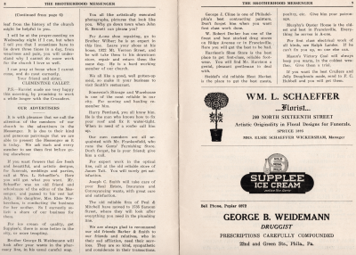 Continuation of the letter from Clementine Callet, messages from advertisers