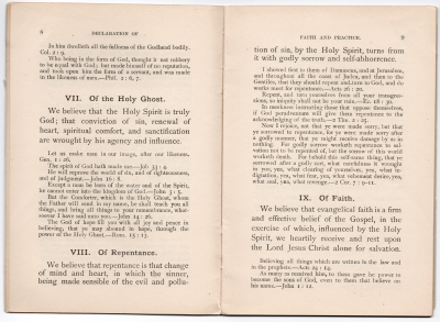 Declaration of the Holy Ghost, of Repentance, of Faith