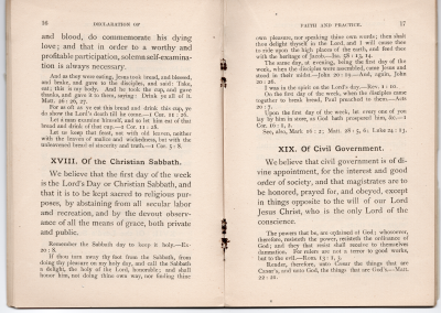 Declaration of Christian Sabbath, of Civil Government