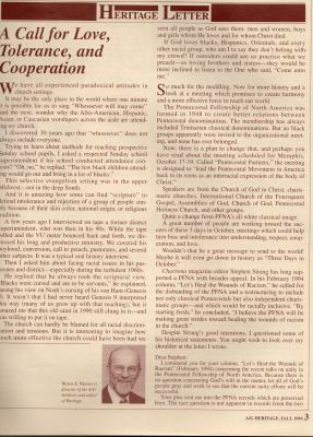 Article: "A Call for Love, Tolerance, and Cooperation"