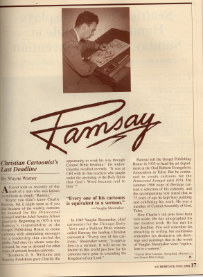 Article: "Ramsay: Christian Cartoonist's Last Deadline"