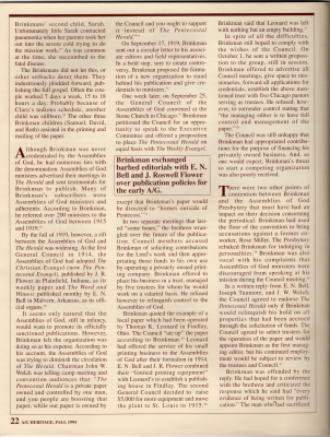 Article: "The Triumphs and Trials of a Pentecostal Publisher: George C. Brinkman"