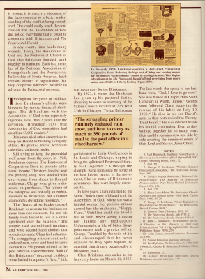 Article: "The Triumphs and Trials of a Pentecostal Publisher: George C. Brinkman"
