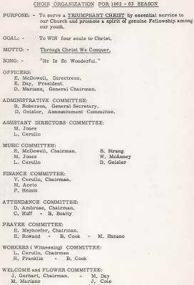 Choir organization structure