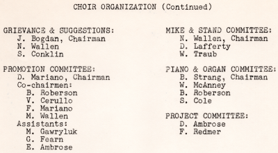 Choir Leadership Organization