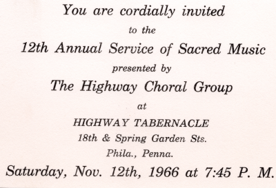 Invitation card with Service details