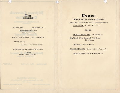 Menu, program