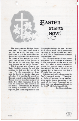 Message about the upcoming Easter holiday