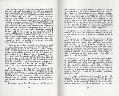 Article XIX: Admission to Home continued