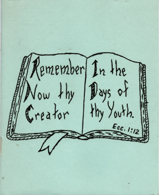 Program Cover with an illustration of a Bible opened to Ecclesiastes 1:12