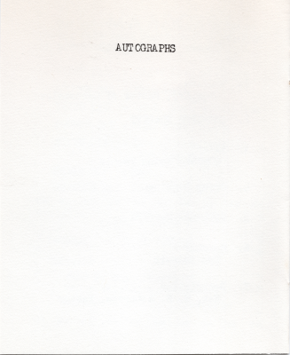 Page for autographs