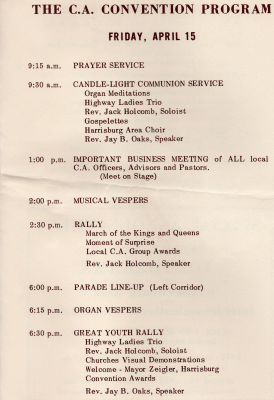 Friday schedule of events