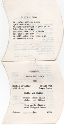 Sailor's Song; Menu