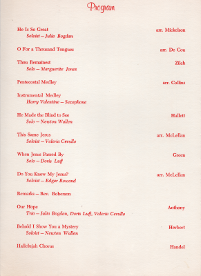 Program of performances continued