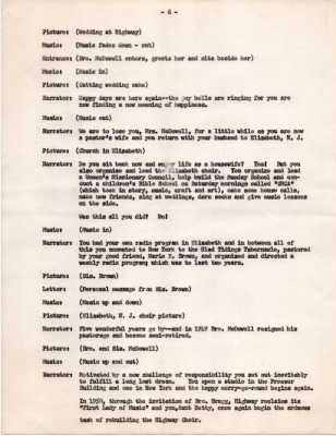 Aunt Betty's life as a pastor's wife in Elizabeth, NJ, and her work in that role, the opening of a studio in New York after Rev. McDowell's retirement, and her return to Philadelphia to revive the Highway Choral Group