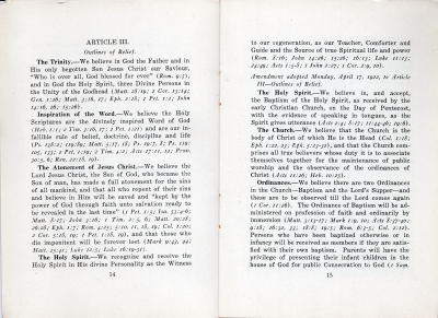 Manual: Article III- Outlines of Belief