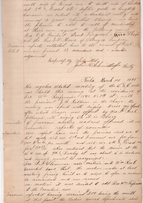 Cross and Crown Association, worship, prayer. Executive committee: building quotes, decision to budget the building search, new member voted into the commitee; treasurer: monthly offering