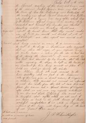 Hymn, storage location for the wagon, potential purchase of the wagon, donations from the ladies' auxilary, prayer, fellowship