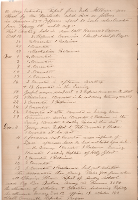List of conversions in 1896, Sunday School report including money, student attendance, and increasing collections, Report of lots of visits from the visiting committee