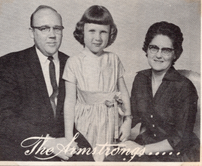 Portrait of Roy-Jean and Danielle Armstrong, missionaries to the Philippines, with their daughter