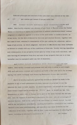Mortgage contract for 18th and Spring Garden