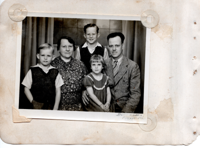 Picture of the Waggoner family with a caption reading Mussoorie, where they served as missionaries in India