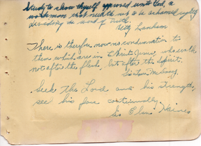 Scriptures written by Betty Lanham, Sister Laura McAnney, and Sister Elsa Haines