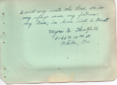 Scripture written by Myrna E. Threlfall