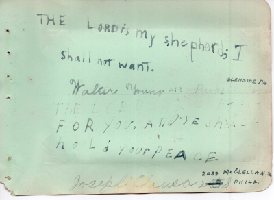 Scriptures written by Walter Young and Joseph Chrusa