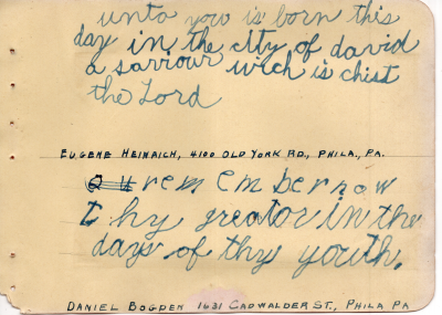 Scriptures written by Eugene Heinrich and Daniel Bogden (Bogdan)